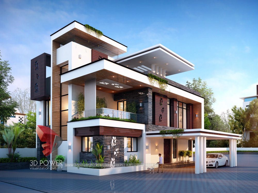 Bunglow design 3d architectural rendering services 3d for 3d house design