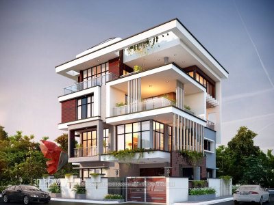 3d-architectural-outsourcing-company-bungalow-evening-view-Bungalow-Elevation