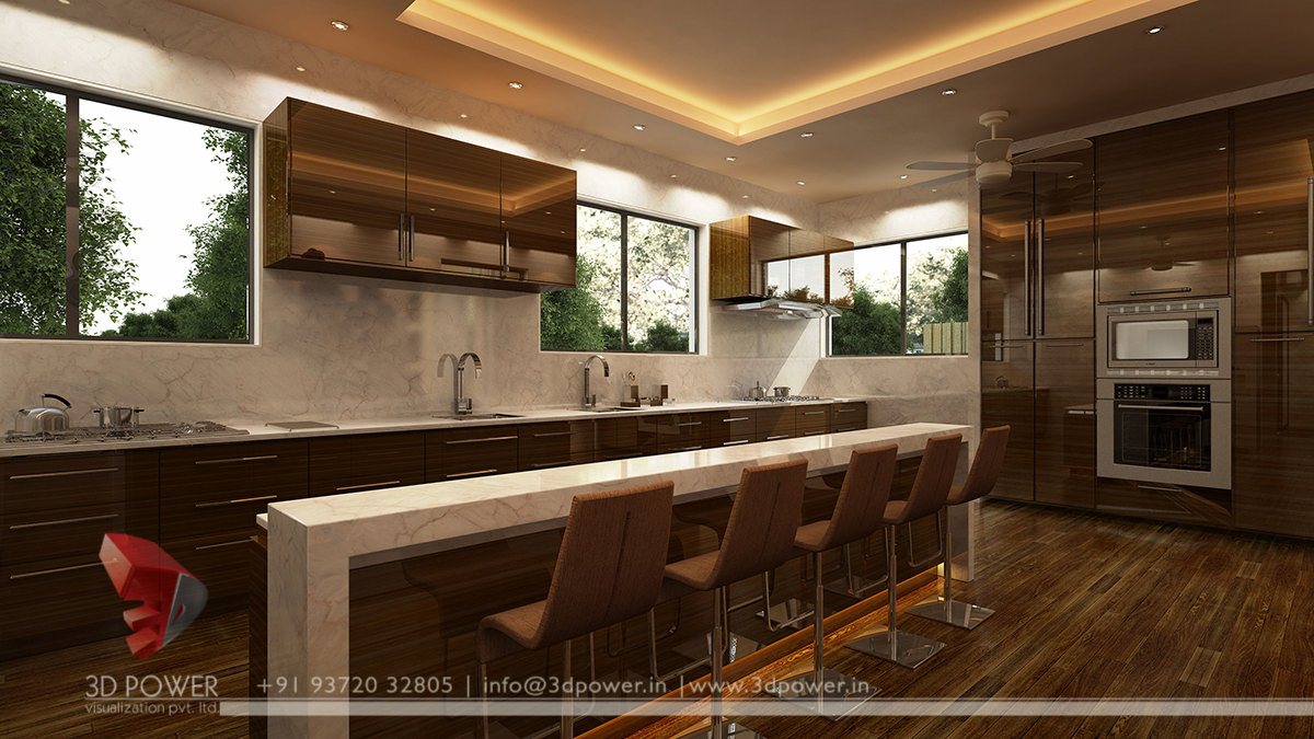Modular Kitchen Interiors 3D Interior Designs 3D Power