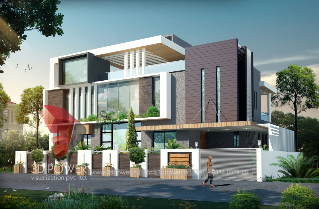Modern bungalow 3d designs lastest bungalow 3d for 3d house design