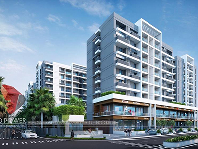 Aurangabad-3d-Architectural-visualization-services-virtual-flythrough-apartment-buildings-day-view