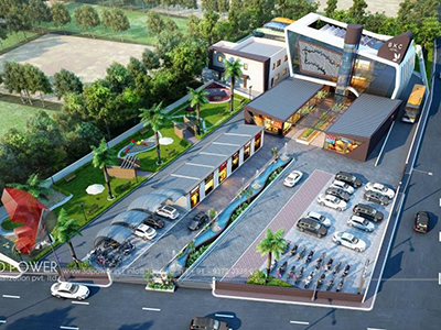 3d-architectural-rendering-design-services-shopping-buildings-parking-birds-eye-view-aurangabad