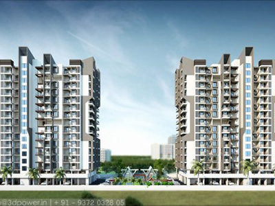 Aurangabad-Township-front-view-apartment-virtual-walk-throughArchitectural-flythrugh-real-estate-3d-walkthrough-animation-company
