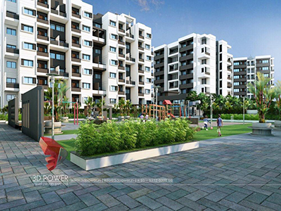 apartment-rendering-3d-visualization-service-beautifull-township-eye-level-view-aurangabad