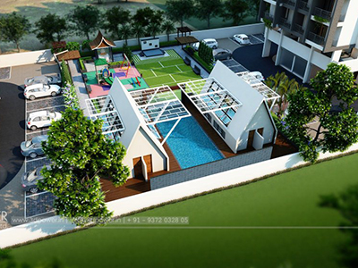 Bangalore-play-ground-swimming-pool-parking-lavish-apartment-design-3d-walkthrough-service-india