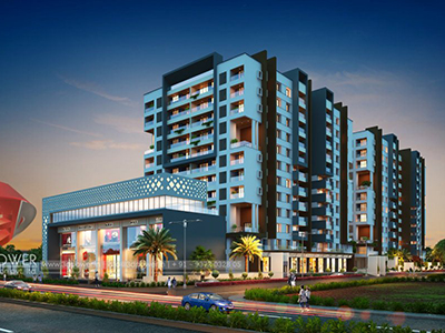 Bangalore-township-evening-3d-view-architectural-flythrugh-real-estate-3d-walkthrough-animation-company