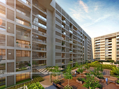 Bangalore-Side-view-highrise-apartments-walkthrough-freelance-company-service-provider