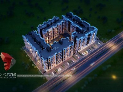 Bangalore-3d-rendering-visualization-3d-Visualization-apartment-buildings-birds-eye-view-night-view