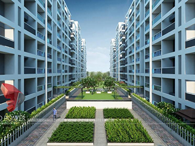 Bangalore-3d-model-architecture-3d-walkthrough-company-evening-view-township-isometric