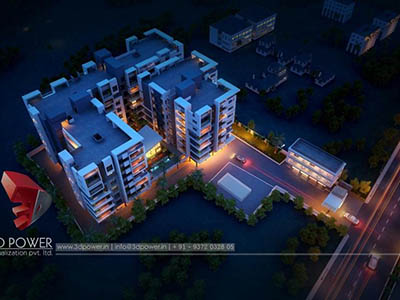 Bangalore-virtual-walk-through-3d-architectural-visualization-3d-Architectural-animation-services-night-view-bird-eye-view