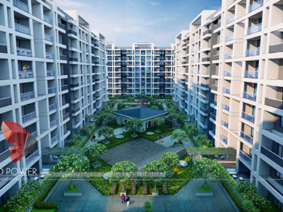Hyderabad-3d--model-architecture-elevation-rendering-s-township-panoramic-day-view