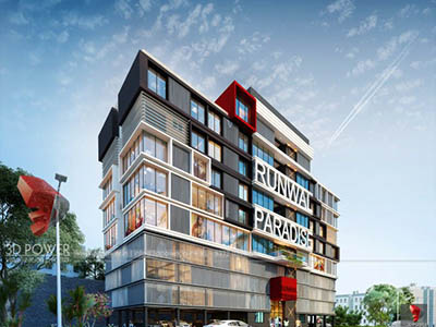 Hyderabad-Shoping-complex-elevation-3d3d-walkthrough-visualization-3d-Architectural-animation-services