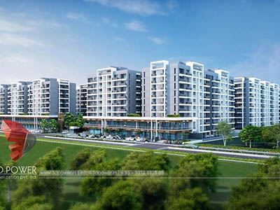Hyderabad-3d-architectural-visualization-Architectural-animation-services-township-day-view-bird-eye-view
