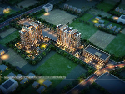 Hyderabad-3d-animation-walkthrough-freelance-services-studio-high-rise-appartment-buildings-birds-eye-view