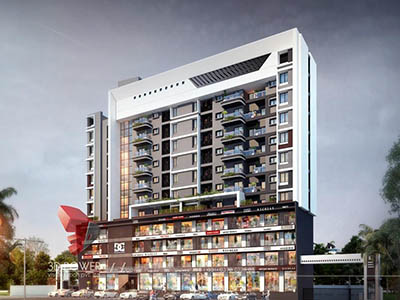 architectural-design-Hyderabad-architectural-walkthrough-freelance-services-shopping-apartment-night-view-3d-architecture-studio