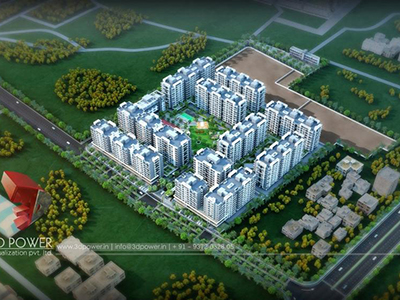 Pune-3d-rendering-company-Architectural-rendering-company-animation-company-birds-eye-view-apartments-smravati