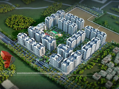 pune-rendering-companies-3d-architectural-visualization-townships-buildings-township-day-view-bird-eye-view
