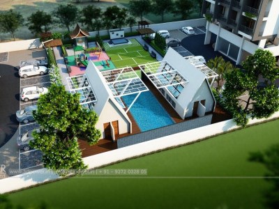 play-ground-swimming-pool-parking-lavish-apartment-design-3d-walkthrough-service-india