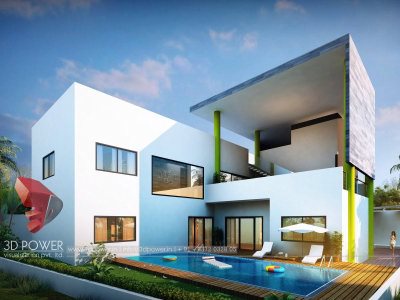 bungalow-home-modern-bungalow-design-3d-modeling-&-rendering-services-bungalow-evening-view-ludhiana